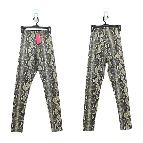 COMMANDO Women S Snake Leggings Olive Brown Green Faux Leather High Waisted NEW